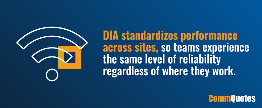 DIA standardizes performance across sites, so teams experience the same level of reliability regardless of where they work.