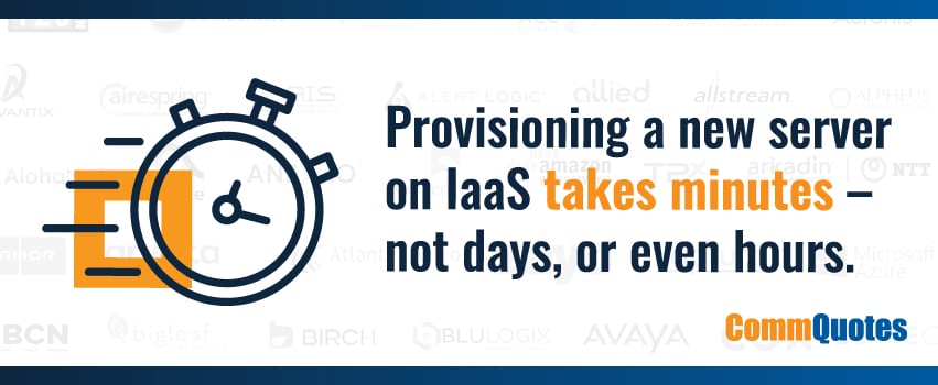 Provisioning a new server on IaaS takes minutes – not days, or even hours.