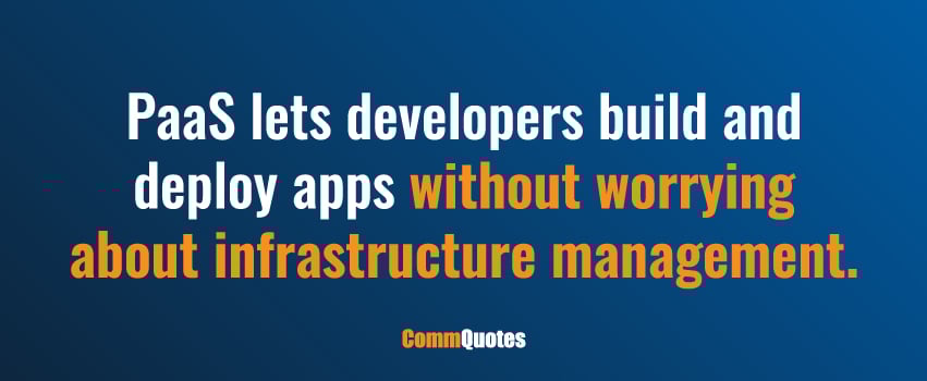 PaaS lets developers build and deploy apps without worrying about infrastructure management.