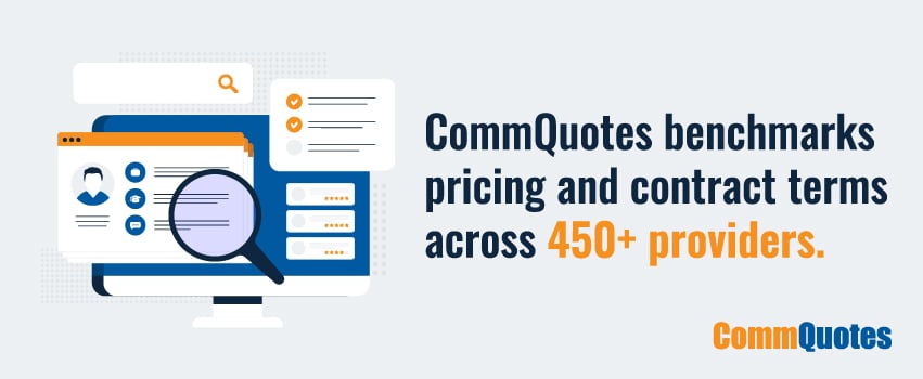 CommQuotes benchmarks pricing and contract terms across 450+ providers.